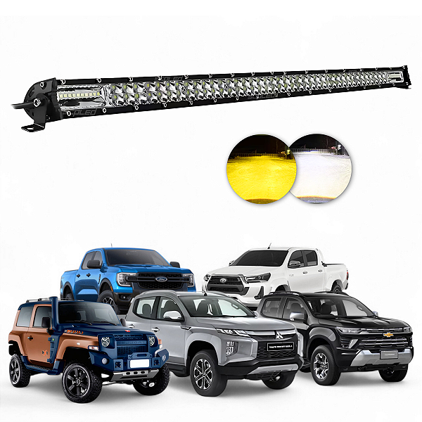 Barra Led Slim Dual Color 240w 25 Pol Com Strobo Lente 7d Cree SCP-5240