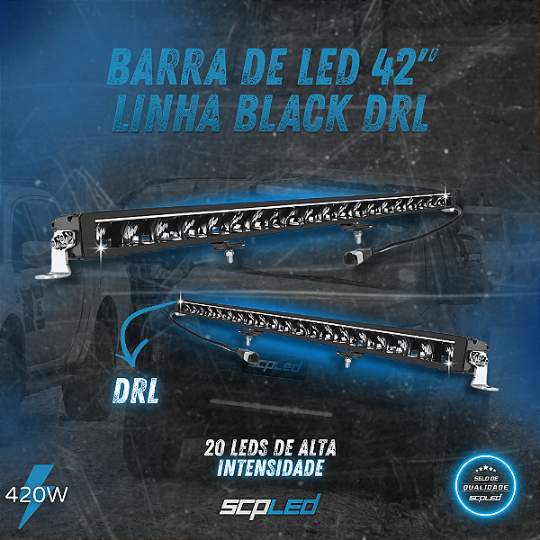 Barra De LED linha Black Ultra DRL 420w 42" 107cm