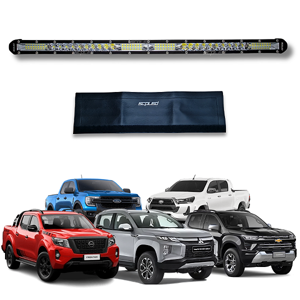 Barra Led Linha Super Slim 7D 168w 54cm SCP-5156 + Capa