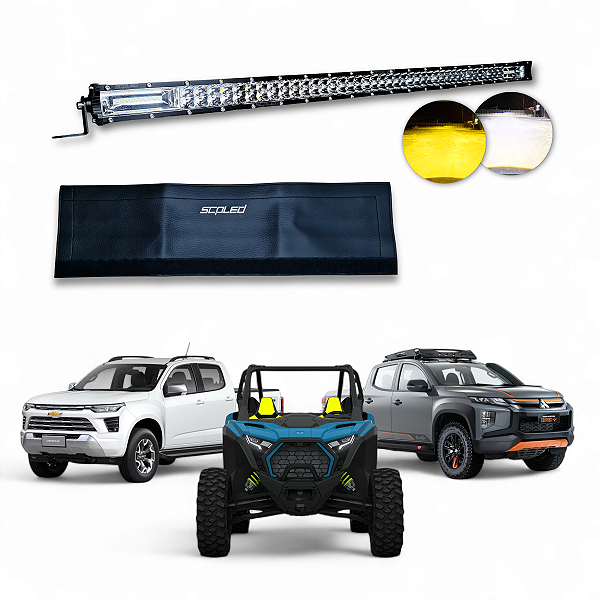 Barra Led Slim Reta Dual Color 300w 32" Strobo SCP-5300 + Capa