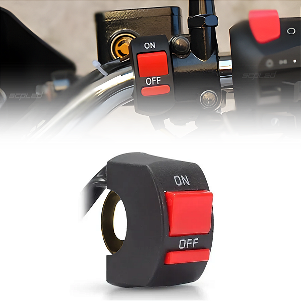 BOTÃO INTERRUPTOR ON/OFF PARA FARÓL AUXILIAR DE MOTO