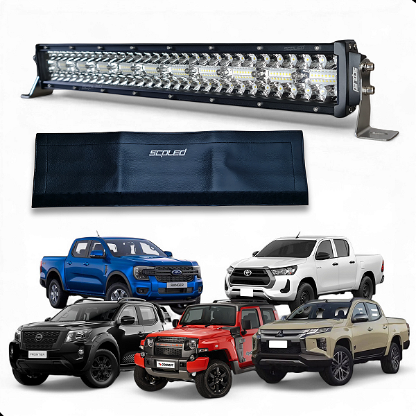 Barra de LED Reta Branca Linha Premium 390w 56cm Com Capa de Proteção