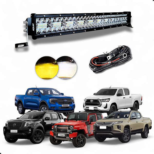 BARRA DE LED 56CM CURVA 390W DUAL COLOR LINHA PREMIUM 8D + CHICOTE SCP-4390DC