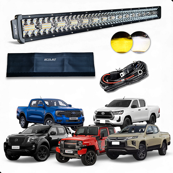 BARRA DE LED 81CM RETA 480W DUAL COLOR LINHA PREMIUM + CHICOTE + CAPA PROTETORA SCP-4480D