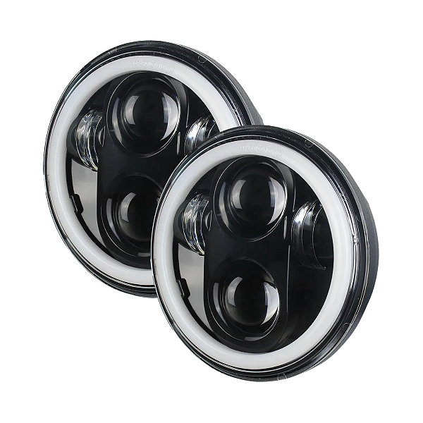 PAR FAROL LED ANGEL EYES SETA LARANJA 7" SCP-7250