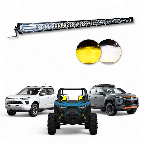 Barra Led Slim Reta Dual Color 300w 32" Strobo Lente 7d Cree SCP-5300