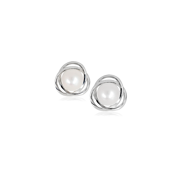 Brinco de Pérola Natural Água Doce e Prata 925