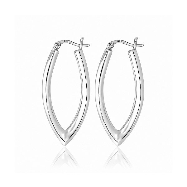 Brinco Argola Oval Alongada em Prata 925 – 4,0 cm