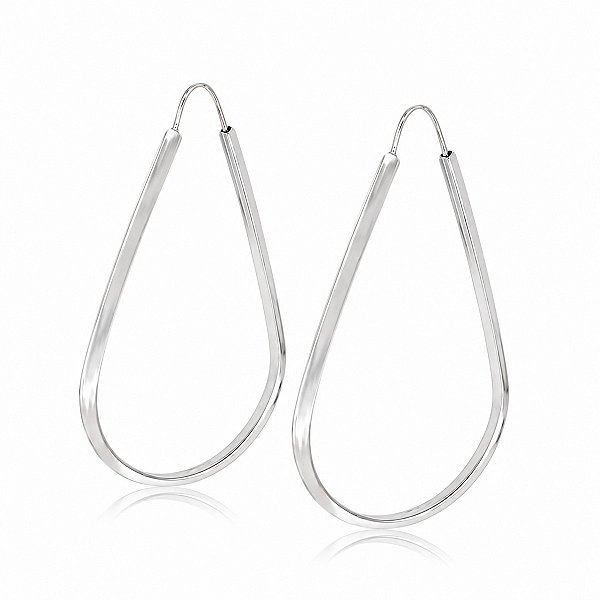 Brinco Argola Gota Fio Triangular em Prata 925 – 5,3 cm