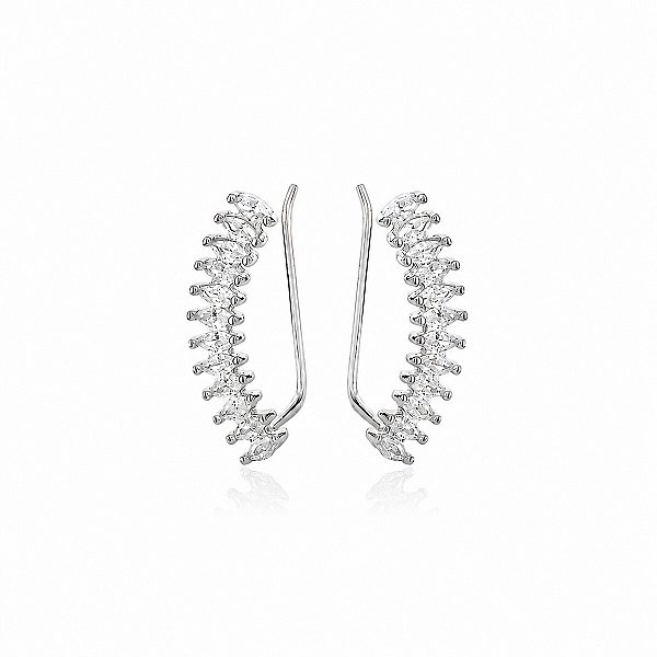 Brinco Ear Cuff em Prata 925 com Zircônias Delicadas