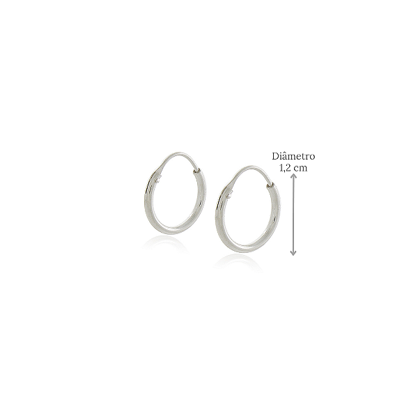 Brinco de Argola Mini em Prata 925 - Diâmetro 1,2 cm