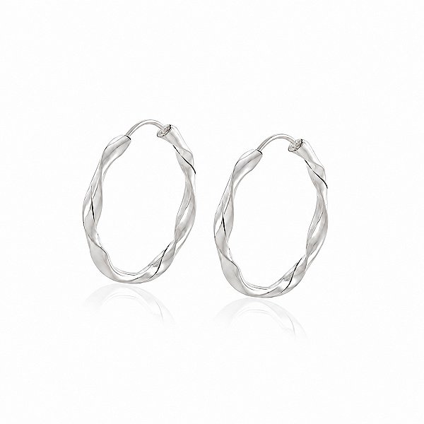 Brinco Argola Torcida em Prata 925 – 2,3 cm