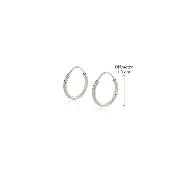 Brinco de Argola Mini em Prata 925 - Diâmetro 1,0 cm