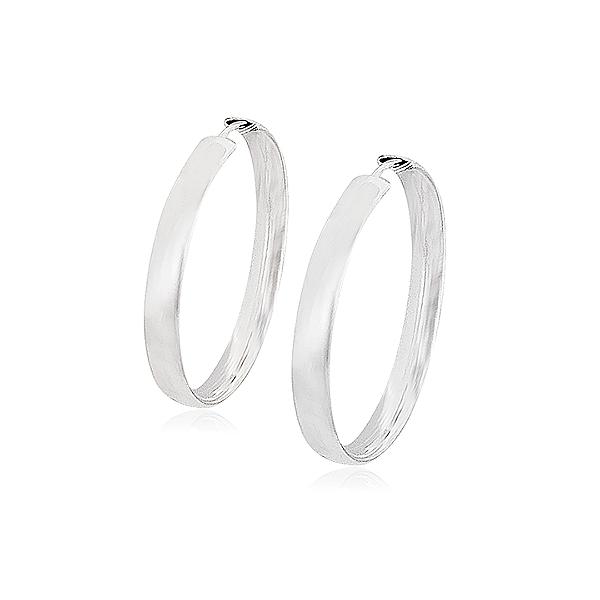 Brinco Argola Larga Lisa em Prata 925 – 5,0 cm
