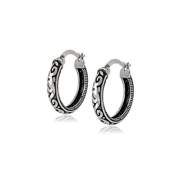 Brinco Argola Bali em Prata 925 com Acabamento Envelhecido – 2 cm