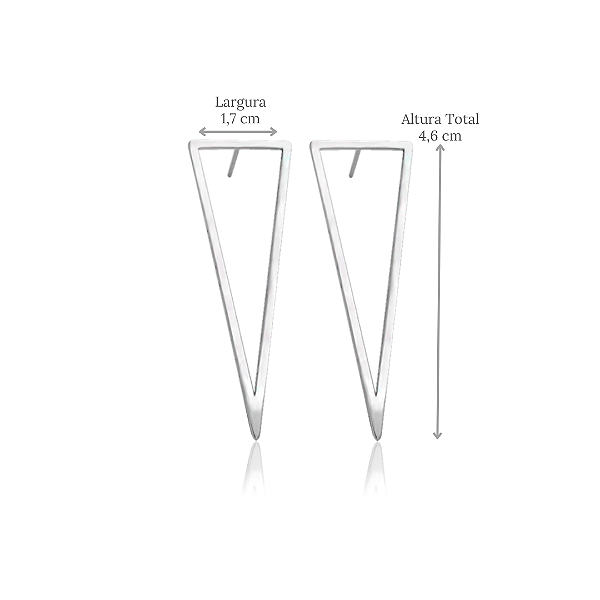 Brinco de Prata 925 Triangular Vazado Invertido – Leveza e Conforto