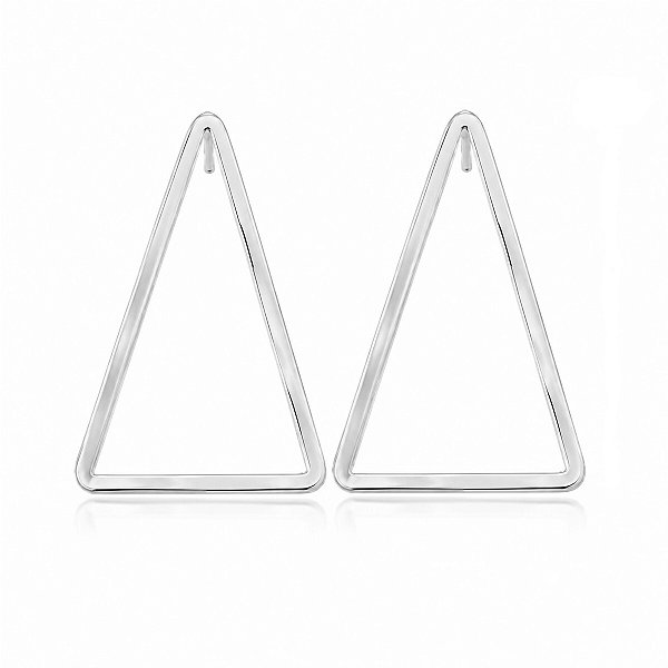 Brinco de Prata 925 Triangular Vazado – Leve e Atemporal