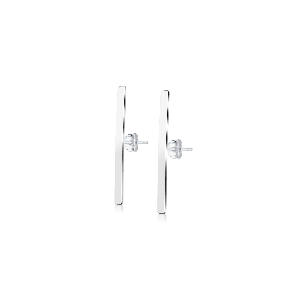 Brinco Ear Hook Palito Liso em Prata 925