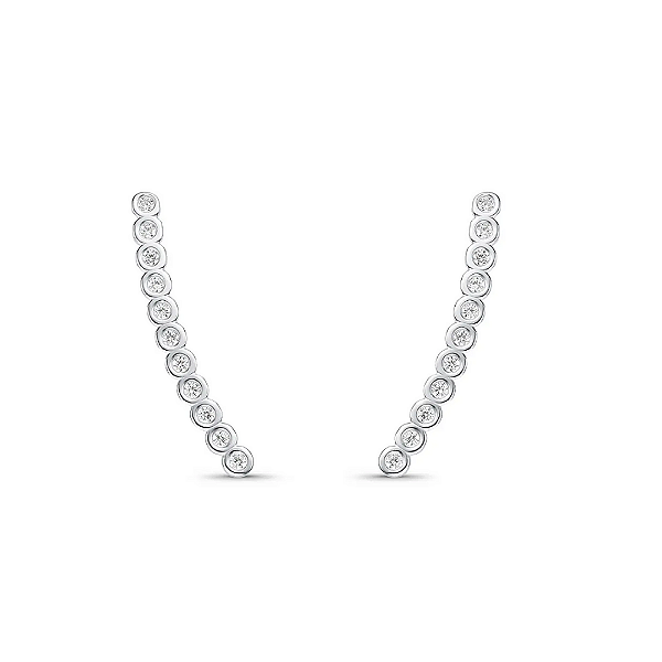 Brinco Ear Cuff Prata 925 com Micro Zircônias