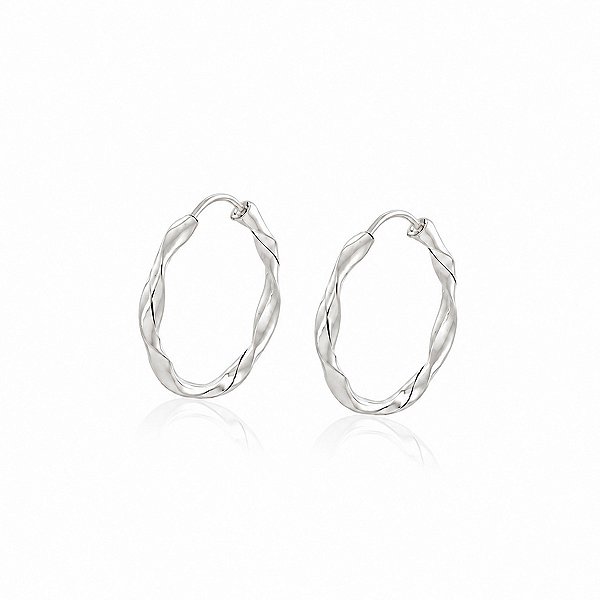 Brinco Argola Torcida em Prata 925 – 1,9 cm