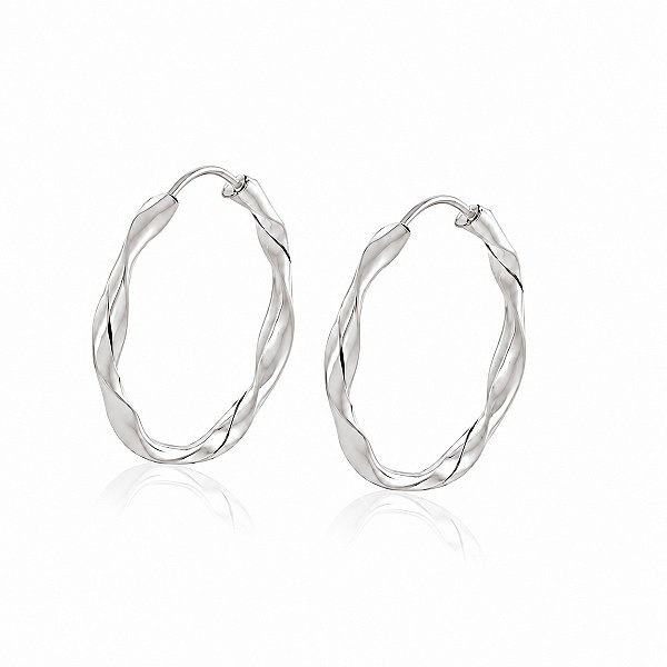 Brinco Argola Torcida em Prata 925 – 3,0 cm