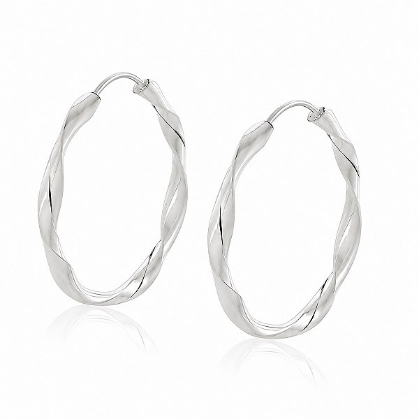 Brinco Argola Torcida em Prata 925 – 4,8 cm