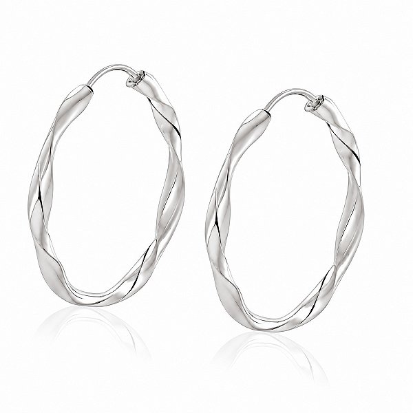 Brinco Argola Torcida em Prata 925 – 5,2 cm