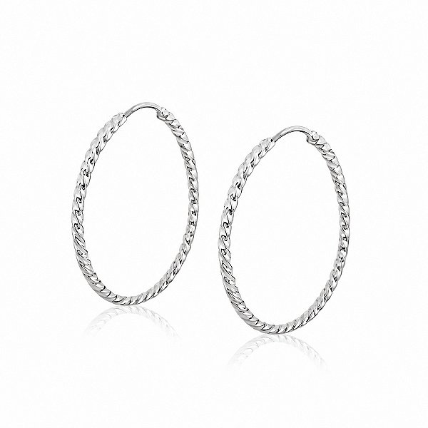 Brinco Argola Fio Torcido Fino em Prata 925 – 2,3 cm