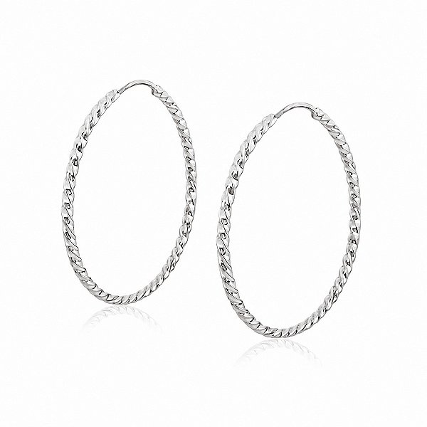 Brinco Argola Fio Torcido Fino em Prata 925 – 3,2 cm