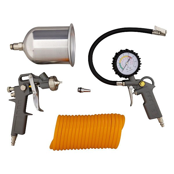 Kit Pistola Pintura Motocompressor Motomil 4 Peças