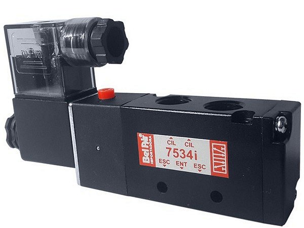 Válvula Direcional 5/2 Vias 1/4 24V DC Com Solenoide