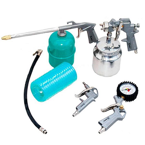 kit de pintura de compressor com 5 peças tipo sucção