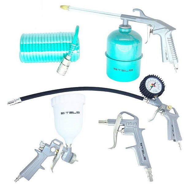 kit de pintura de compressor 5 peças tipo gravidade