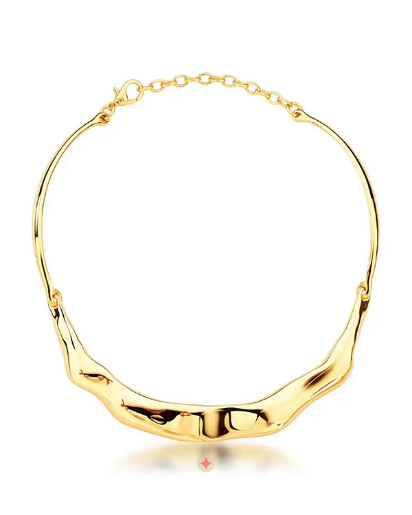 Colar Rigido Grosso Martelado