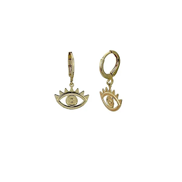 Argolinha Olho Grego Banhado a Ouro 18K