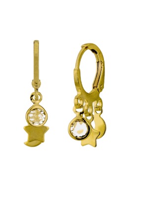 Argolinha Estrela/Coração/Ponto de Luz Banhado a Ouro 18K