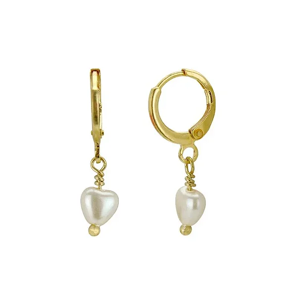 Argolinha Pérola Banhado a Ouro 18K