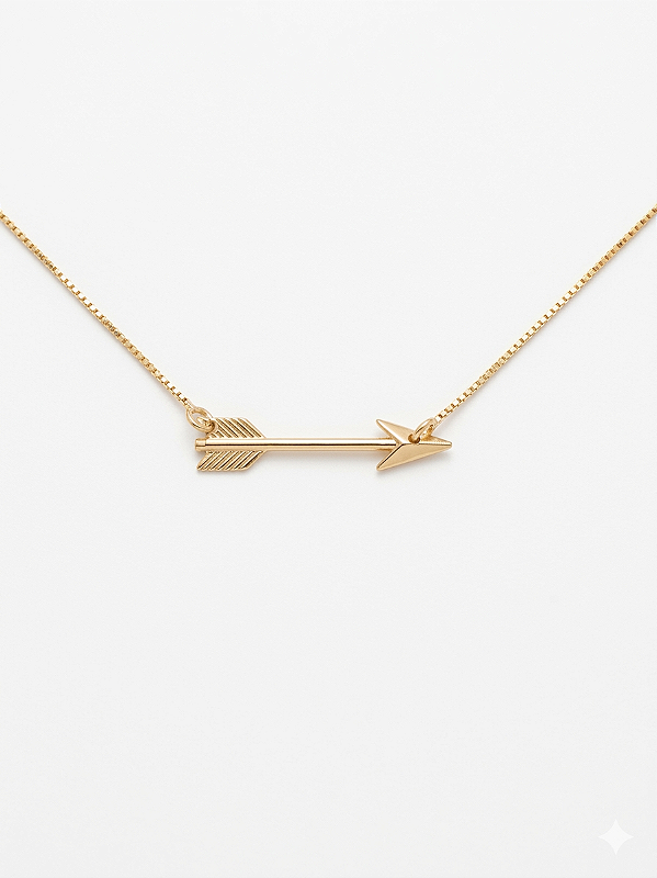 Colar Flecha Banhado a Ouro 18k
