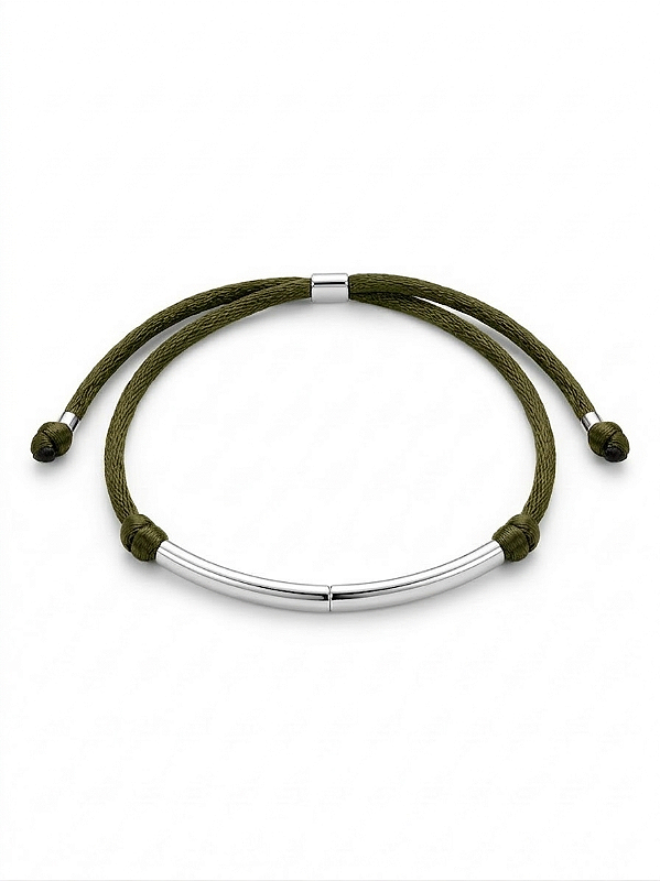 Pulseira Ajustável Canutilho Ródio Branco