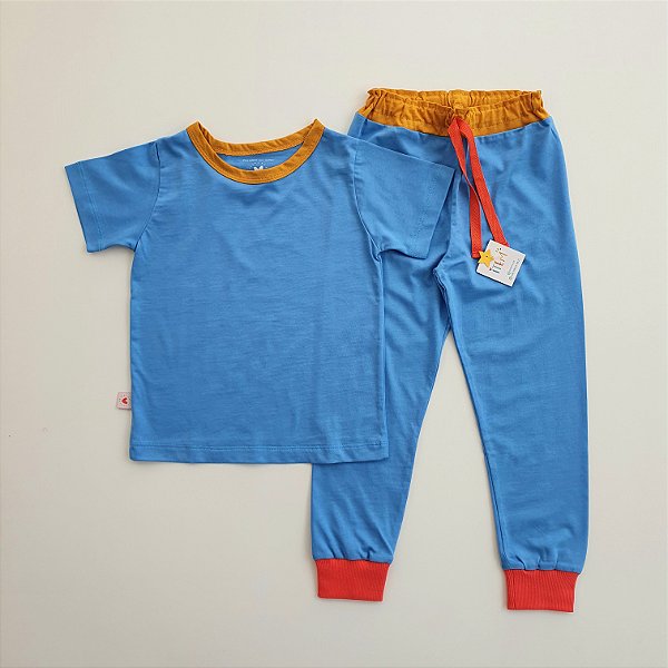 Pijama Misto Amanhecer ( Azul manga curta)