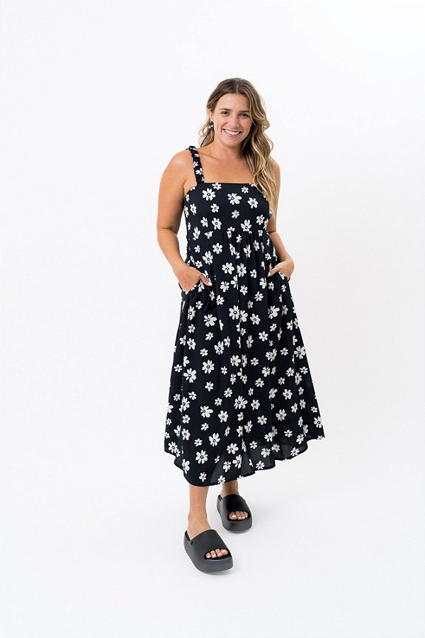 Vestido Longuete Lastéx Floral PB