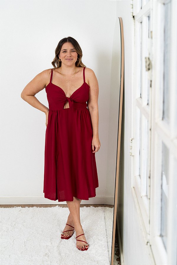 Vestido Midi Coração Laço