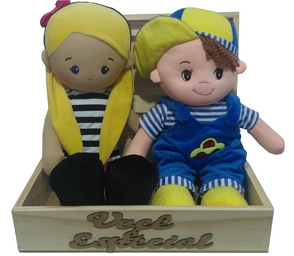 Cesta de Presente Boneca Isabella/Boneco Fernandinho