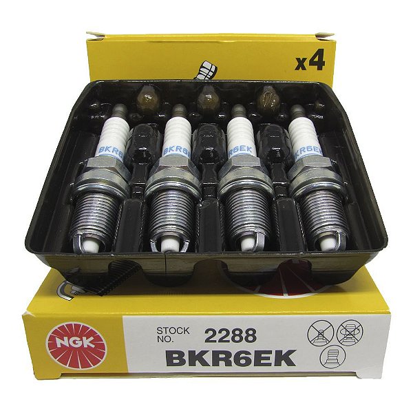 NGK BKR6EK VELA DE IGNIÇÃO 4 VELAS - LOGAN / SANDERO / SYMBOL 1.6 8V FLEX
