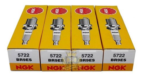 Jogo 4 Velas Fria Grau 9 Sextavado 21mm Original Ngk Br9es