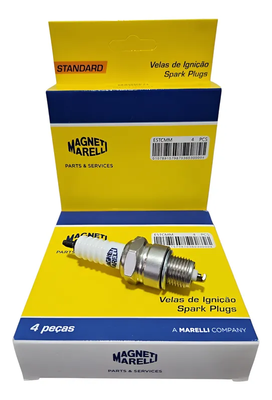 Jogo 4 Velas Fusca 1200 1300 1500 1600 Gasolina Rosca Curta Magneti Marelli E5TCMM