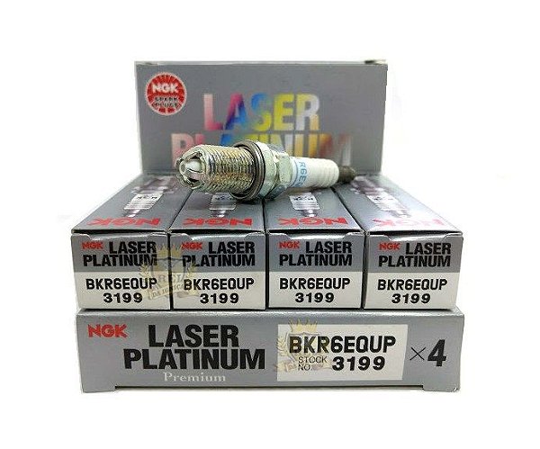 NGK BKR6EQUP VELA DE IGNIÇÃO LASER PLATINUM 4 VELAS