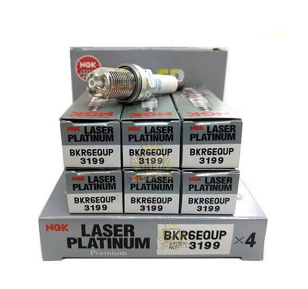 NGK BKR6EQUP VELA DE IGNIÇÃO LASER PLATINUM 6 VELAS