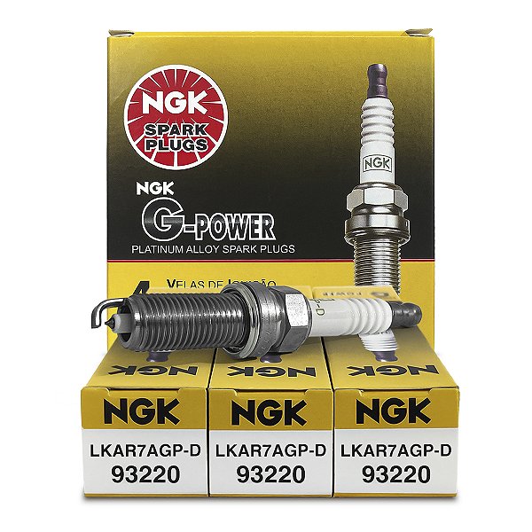 NGK LKAR7AGPD VELA DE IGNIÇÃO PLATINUM GPOWER 3 VELAS