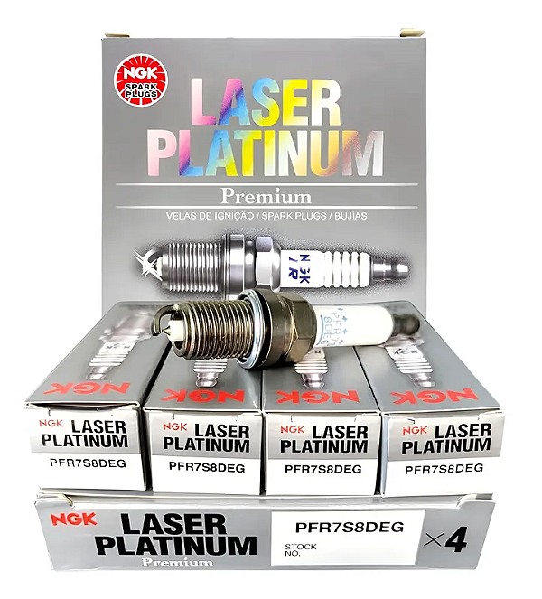 NGK PFR7S8EG VELA DE IGNIÇÃO LASER PLATINUM 4 VELAS